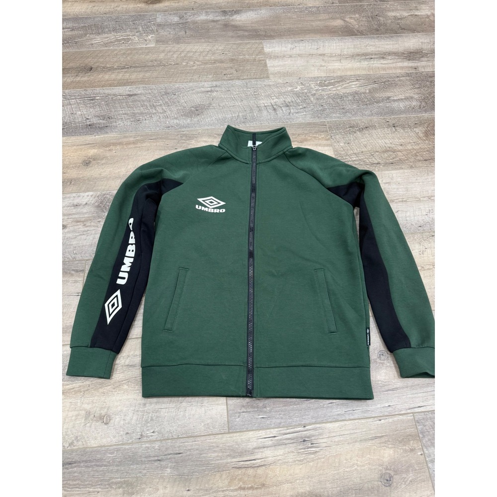 Umbro Boys Medium Green Black Full Zip Track Jacket Soccer Activewear